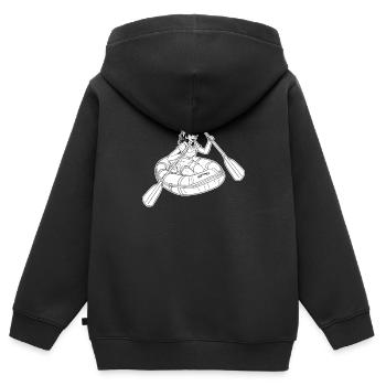 Rafting - Sweat Premium à capuche zippé enfant bio - noir - Dos - AI Model Kid Male (0cm)
