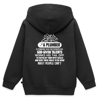Plumber Plumber Talents - Kids Premium Organic Zip-up Hoodie - black - Back - AI Model Kid Male (0cm)