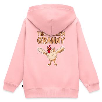 The Chicken Granny 2 - Kinder Premium Organic Zip Hoodie - Rosa - Hinten - AI Model Kid Female (0cm)