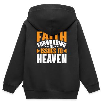 La foi transmet tous les problèmes au ciel 7 - Sweat Premium à capuche zippé enfant bio - noir - Dos - AI Model Kid Male (0cm)