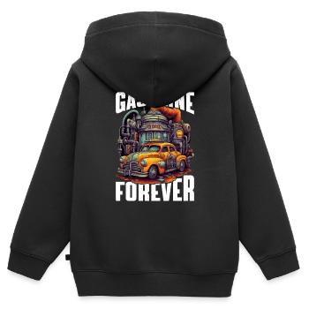 Essence Forever 10 - Sweat Premium à capuche zippé enfant bio - noir - Dos - AI Model Kid Male (0cm)