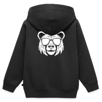 Bär Braunbär - Kinder Premium Organic Zip Hoodie - Schwarz - Hinten - AI Model Kid Male (0cm)