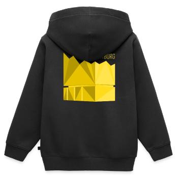 Hamburg - Kinder Premium Organic Zip Hoodie - Schwarz - Hinten - AI Model Kid Male (0cm)
