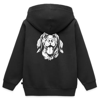 Hund Vierbeiner - Kinder Premium Organic Zip Hoodie - Schwarz - Hinten - AI Model Kid Male (0cm)