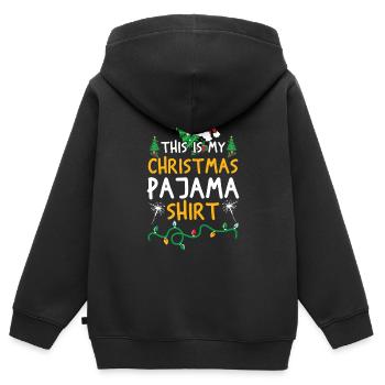 Pyjama Shirt - Kinder Premium Organic Zip Hoodie - Schwarz - Hinten - AI Model Kid Male (0cm)