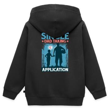 Single Dad Taking Application 5 - Kinder Premium Organic Zip Hoodie - Schwarz - Hinten - AI Model Kid Male (0cm)