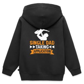 Single Dad Taking Application 7 - Kids Premium Organic Zip-up Hoodie - black - Back - AI Model Kid Male (0cm)