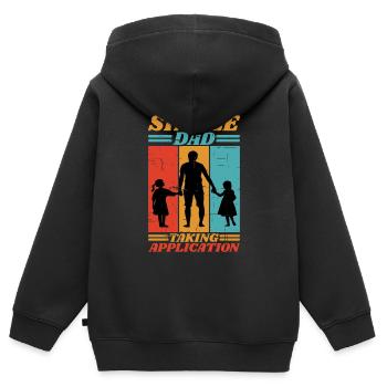 Single Dad Taking Application 6 - Kinder Premium Organic Zip Hoodie - Schwarz - Hinten - AI Model Kid Male (0cm)