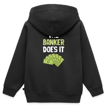 Der Banker Macht Es Lustig Hypothekenkassierer - Kinder Premium Organic Zip Hoodie - Schwarz - Hinten - AI Model Kid Male (0cm)