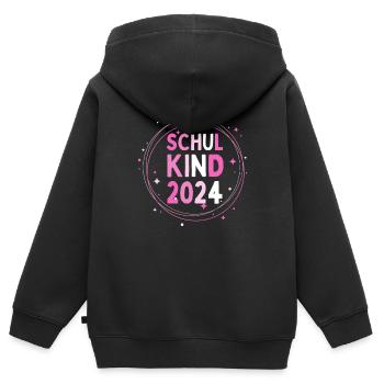Schulkind 2024 Einhorn 1. Klasse Stern Einschulung - Kinder Premium Organic Zip Hoodie - Schwarz - Hinten - AI Model Kid Male (0cm)