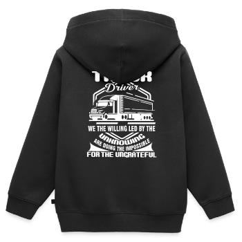 Truck Driver Truck Driver Ungrateful - Kids Premium Organic Zip-up Hoodie - black - Back - AI Model Kid Male (0cm)