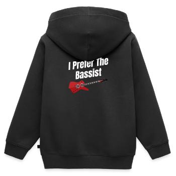 Ich Bevorzuge Den Bassisten, Den Spieler, Den - Kinder Premium Organic Zip Hoodie - Schwarz - Hinten - AI Model Kid Male (0cm)