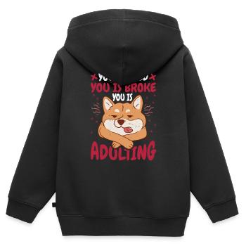 tu es fatigué tu es fauché tu es adulte 7 - Sweat Premium à capuche zippé enfant bio - noir - Dos - AI Model Kid Male (0cm)