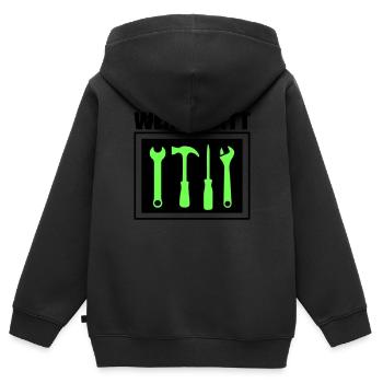 werkzeug werkstatt 02 - Kinder Premium Organic Zip Hoodie - Schwarz - Hinten - AI Model Kid Male (0cm)