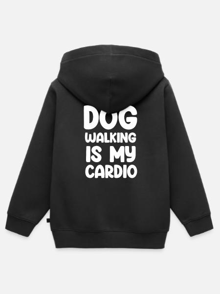 Hondenuitlaatservice is mijn cardio hondenpoten - Kinder Premium zip hoodie biologisch - zwart