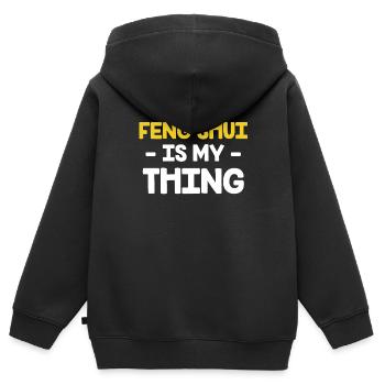 Le Feng Shui, c’est mon truc Bagua asiatique - Sweat Premium à capuche zippé enfant bio - noir - Dos - AI Model Kid Male (0cm)