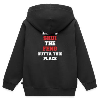 Let's Shui The Feng Outta This Place Asian - Kids Premium Organic Zip-up Hoodie - black - Back - AI Model Kid Male (0cm)