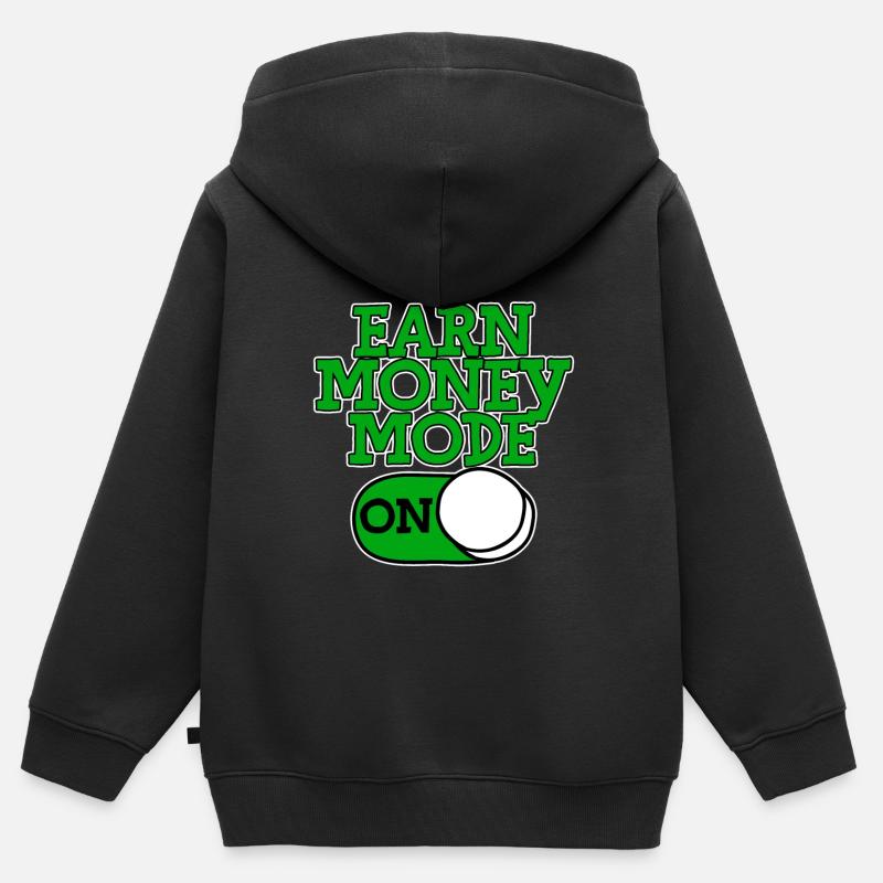 Mode Gagner de l’argent sur 4 - Sweat Premium à capuche zippé enfant bio - noir