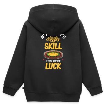 Wenn Ich Gewinne, Ist Es Eine Fähigkeit, Wenn Du - Kinder Premium Organic Zip Hoodie - Schwarz - Hinten - AI Model Kid Male (0cm)