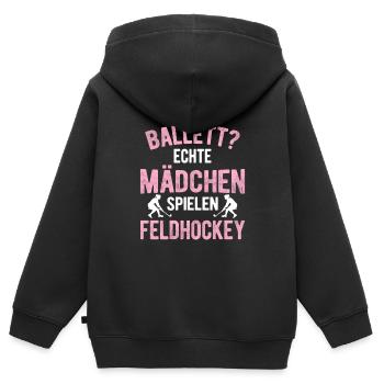 Feldhockey Feldhockeyspielerin Mannschaft Sport Te - Kinder Premium Organic Zip Hoodie - Schwarz - Hinten - AI Model Kid Male (0cm)