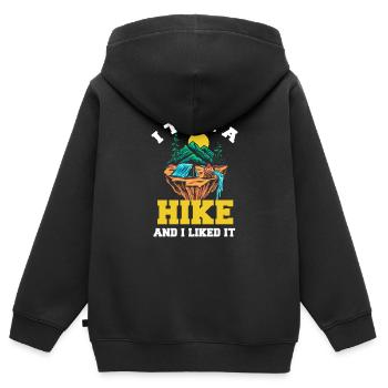 Ich Habe Eine Wanderung Gemacht Und Es Hat Mir - Kinder Premium Organic Zip Hoodie - Schwarz - Hinten - AI Model Kid Male (0cm)
