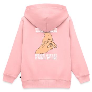 Sozialarbeiter Straßenarbeiter Streetworker - Kinder Premium Organic Zip Hoodie - Rosa - Hinten - AI Model Kid Female (0cm)