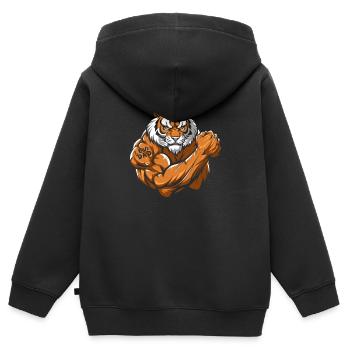 Tiger I Love Dad - Kinder Premium Organic Zip Hoodie - Schwarz - Hinten - AI Model Kid Male (0cm)