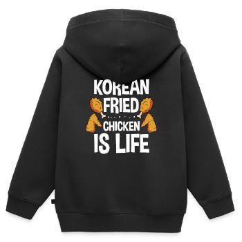 Korean Fried Chicken Is Life 4 - Kinder Premium Organic Zip Hoodie - Schwarz - Hinten - AI Model Kid Male (0cm)