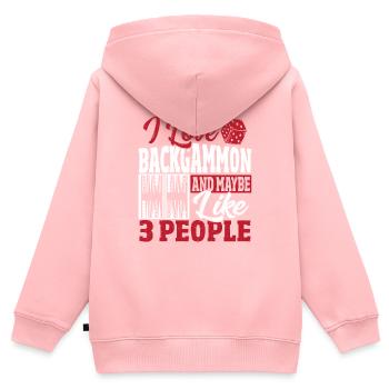 Backgammon - Kinder Premium Organic Zip Hoodie - Rosa - Hinten - AI Model Kid Female (0cm)
