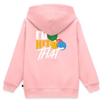 Lyonnaises - Sweat Premium à capuche zippé enfant bio - rose - Dos - AI Model Kid Female (0cm)