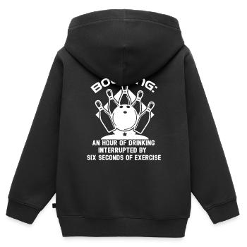 Bowling An Hour Of Drinking - Kids Premium Organic Zip-up Hoodie - black - Back - AI Model Kid Male (0cm)