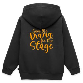 Gardez le drame pour la scène - Sweat Premium à capuche zippé enfant bio - noir - Dos - AI Model Kid Male (0cm)