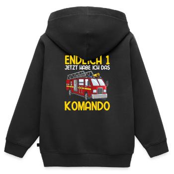 Endlich Jetzt Habe Ich Das Komando 1 Geburtstag Fe - Kinder Premium Organic Zip Hoodie - Schwarz - Hinten - AI Model Kid Male (0cm)