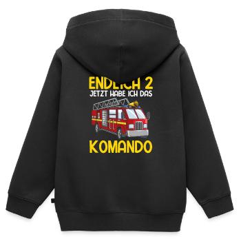 Endlich Jetzt Habe Ich Das Komando 2 Geburtstag Fe - Kinder Premium Organic Zip Hoodie - Schwarz - Hinten - AI Model Kid Male (0cm)