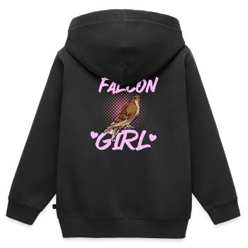 Falknerei Ornithologie Geschenk - Kinder Premium Organic Zip Hoodie - Schwarz - Hinten - AI Model Kid Male (0cm)