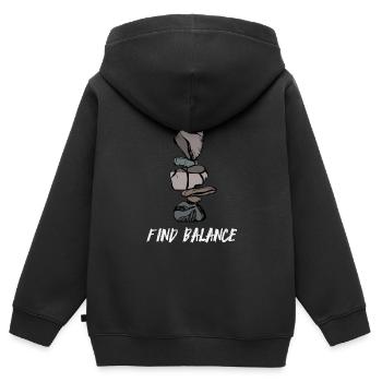 Steine Stapeln Schichten Balancieren - Kinder Premium Organic Zip Hoodie - Schwarz - Hinten - AI Model Kid Male (0cm)