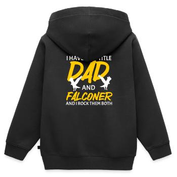 Falknerei Ornithologie Geschenk - Kinder Premium Organic Zip Hoodie - Schwarz - Hinten - AI Model Kid Male (0cm)