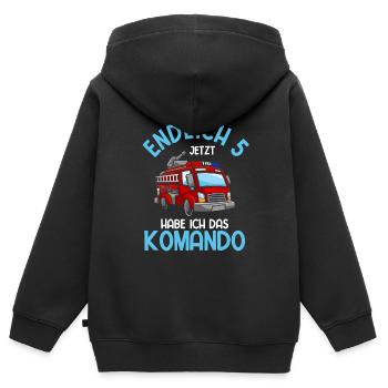 Endlich Jetzt Habe Ich Das Komando 5 Geburtstag Fe - Kinder Premium Organic Zip Hoodie - Schwarz - Hinten - AI Model Kid Male (0cm)