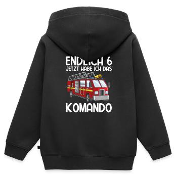 Endlich Jetzt Habe Ich Das Komando 6 Geburtstag Fe - Kinder Premium Organic Zip Hoodie - Schwarz - Hinten - AI Model Kid Male (0cm)