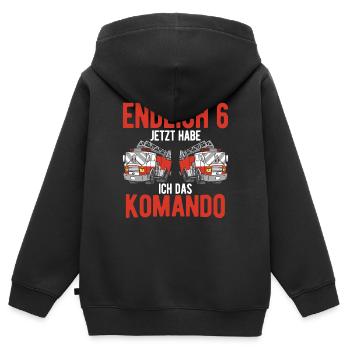 Endlich Jetzt Habe Ich Das Komando 6 Geburtstag Fe - Kinder Premium Organic Zip Hoodie - Schwarz - Hinten - AI Model Kid Male (0cm)