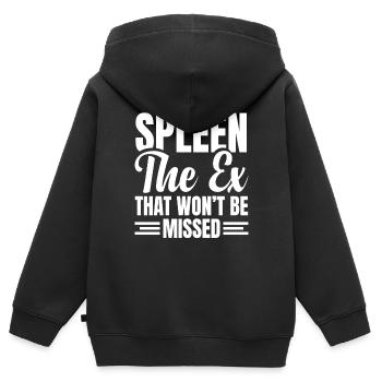 Chirurgie de la rate Survivre à l’ablation de la rate - Sweat Premium à capuche zippé enfant bio - noir - Dos - AI Model Kid Male (0cm)