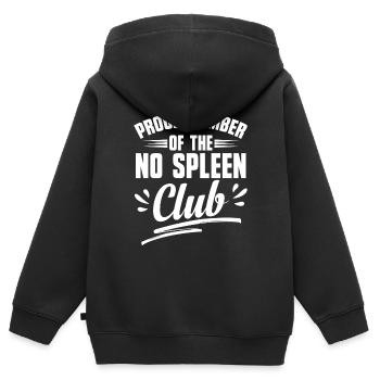 Chirurgie de la rate Survivre à l’ablation de la rate - Sweat Premium à capuche zippé enfant bio - noir - Dos - AI Model Kid Male (0cm)