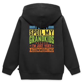 I Don't Spoil My Grandkids 10 - Kinder Premium Organic Zip Hoodie - Schwarz - Hinten - AI Model Kid Male (0cm)