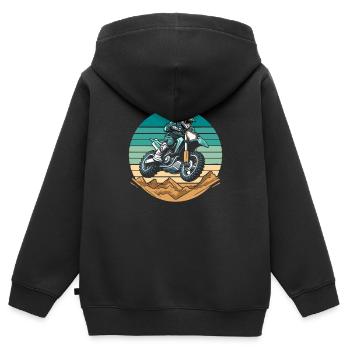 Mx Motocross Dirt Bike - Kinder Premium Organic Zip Hoodie - Schwarz - Hinten - AI Model Kid Male (0cm)