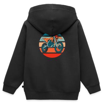 Mx Motocross Dirt Bike - Kinder Premium Organic Zip Hoodie - Schwarz - Hinten - AI Model Kid Male (0cm)