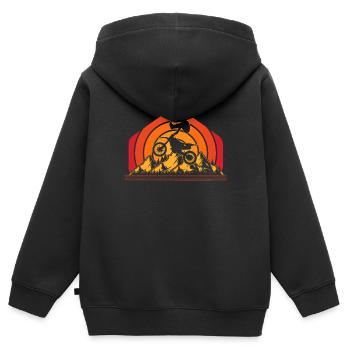 Mx Motocross Dirt Bike - Kinder Premium Organic Zip Hoodie - Schwarz - Hinten - AI Model Kid Male (0cm)