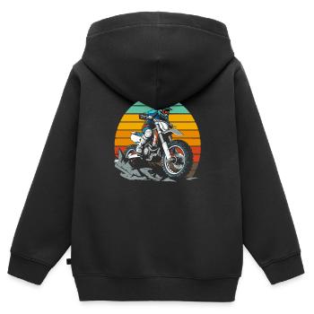 Mx Motocross Dirt Bike - Kinder Premium Organic Zip Hoodie - Schwarz - Hinten - AI Model Kid Male (0cm)