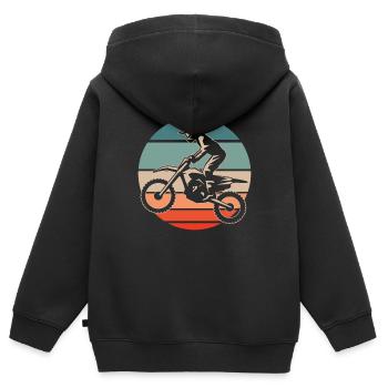 Mx Motocross Dirt Bike - Kinder Premium Organic Zip Hoodie - Schwarz - Hinten - AI Model Kid Male (0cm)