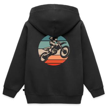 Mx Motocross Dirt Bike - Kinder Premium Organic Zip Hoodie - Schwarz - Hinten - AI Model Kid Male (0cm)
