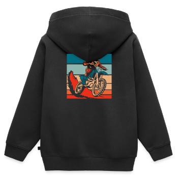 Mx Motocross Dirt Bike - Kinder Premium Organic Zip Hoodie - Schwarz - Hinten - AI Model Kid Male (0cm)